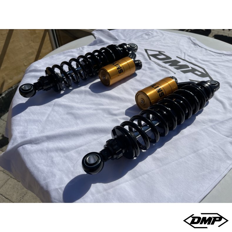 �hlins HD 764 STX36 Blackline rear shock absorber set. 336mm Dyna 1991-2017 GOLD RESERVOIRS