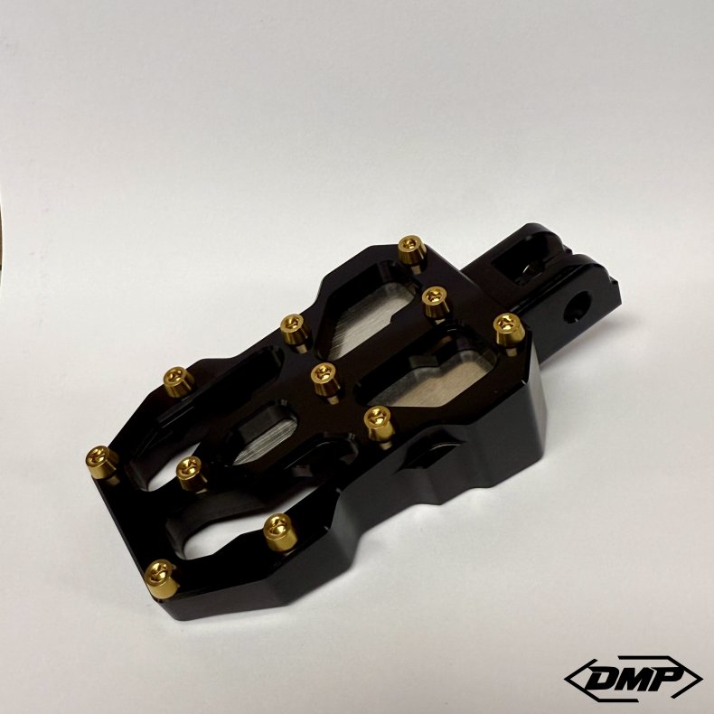 DMP "Street Savage" footpeg set, Race black With Stainless steel plate