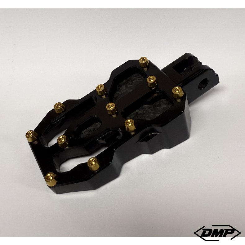 DMP "Street Savage" footpeg set, Race black With Matt Forged Carbon plate