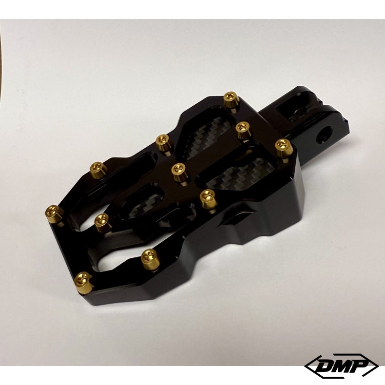 DMP "Street Savage" footpeg set, Race black With Matt 3K Carbon plate
