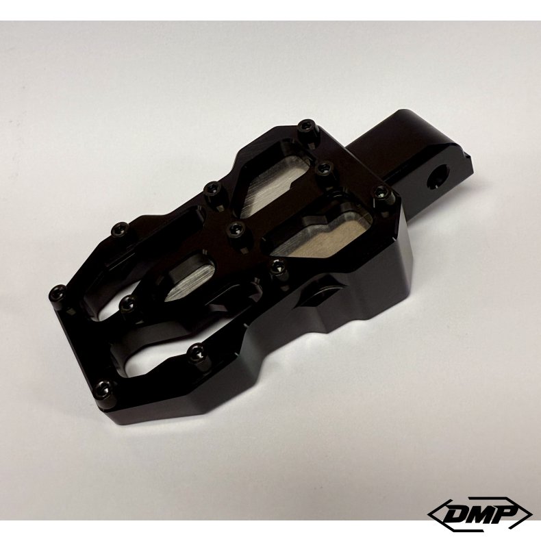 DMP "Street Savage" footpeg set, Race black With Stainless steel plate