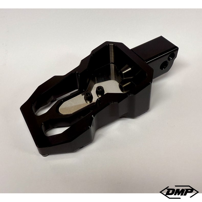 DMP "Street Savage" footpeg set, Race black With Stainless steel plate
