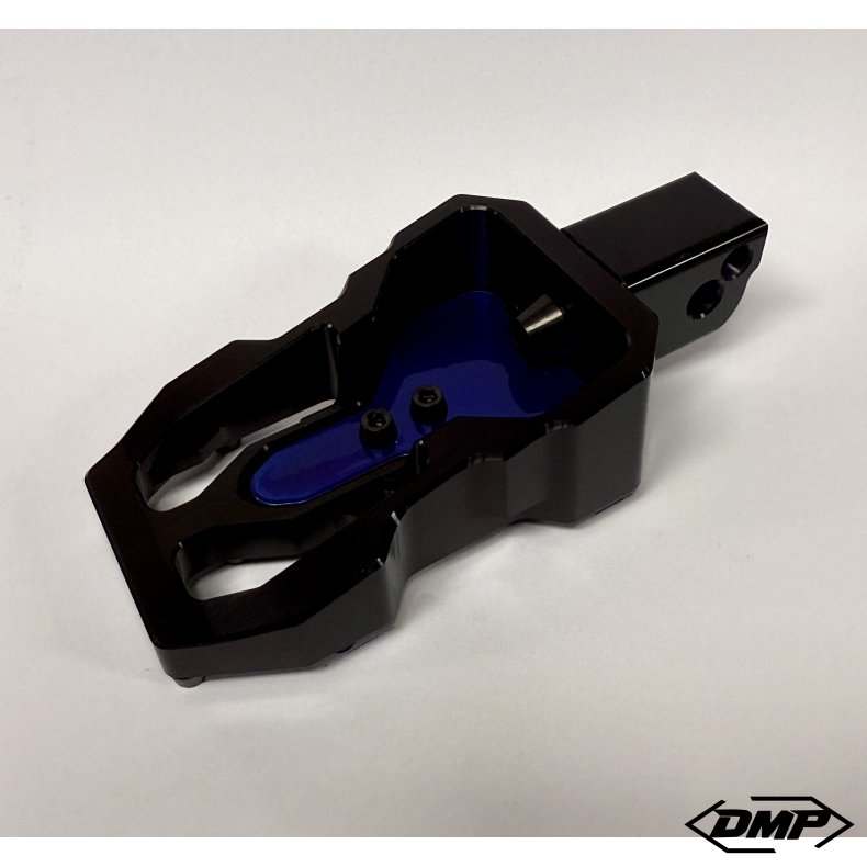 DMP "Street Savage" footpeg set, Race black With candy blue plate