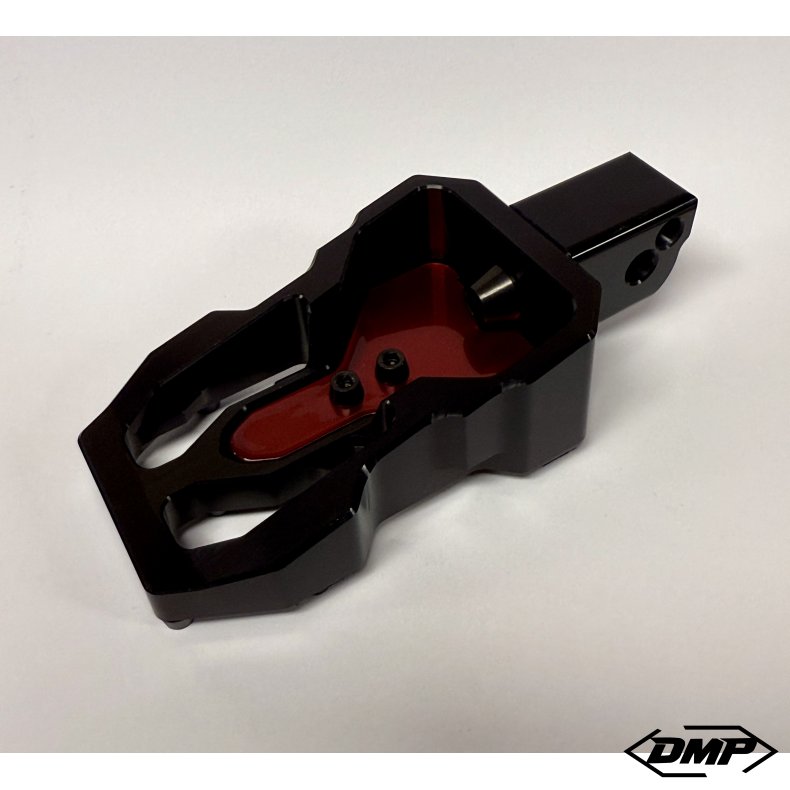 DMP "Street Savage" footpeg set, Race black With candy red plate