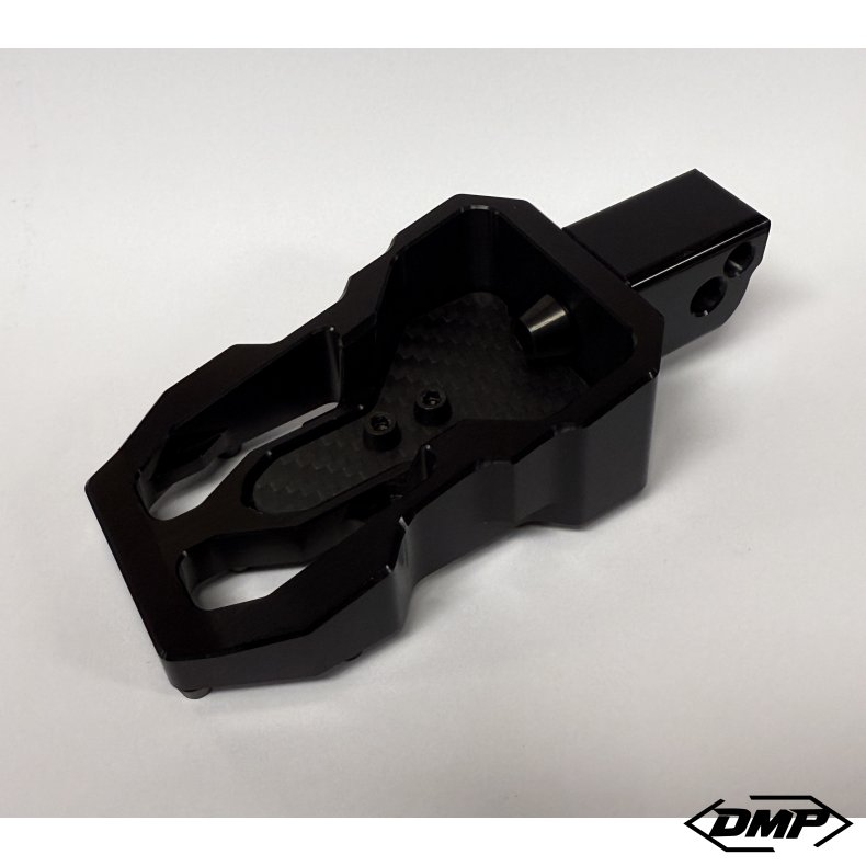 DMP "Street Savage" footpeg set, Race black With Matt 3K Carbon plate