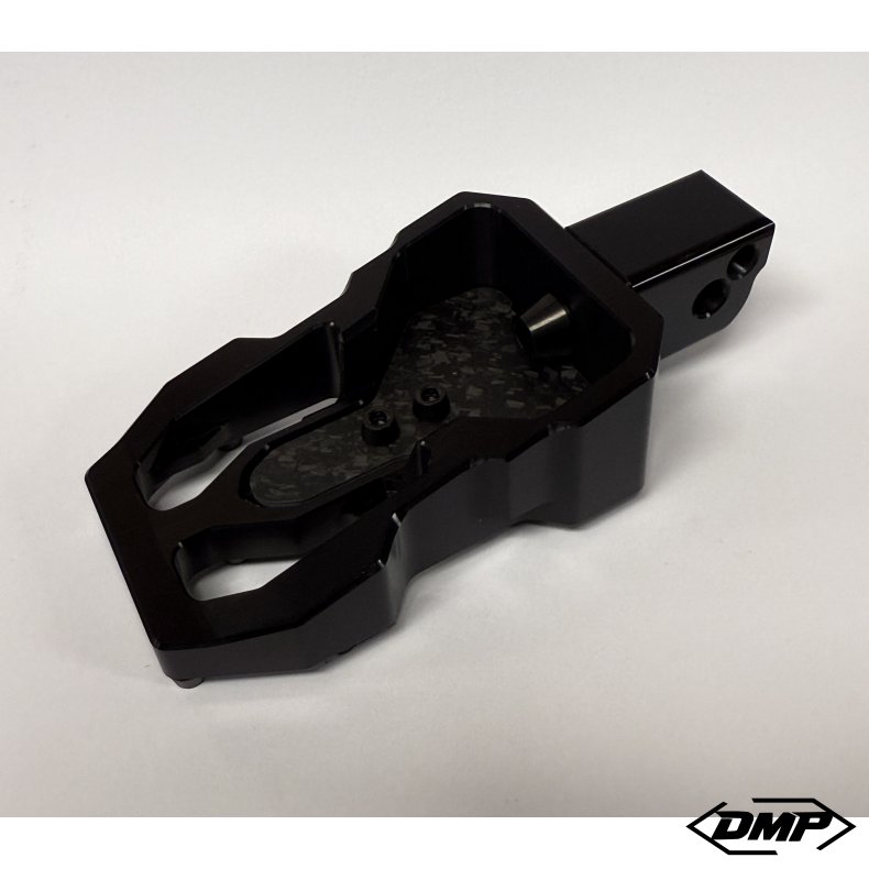 DMP "Street Savage" footpeg set, Race black With Matt Forged Carbon plate