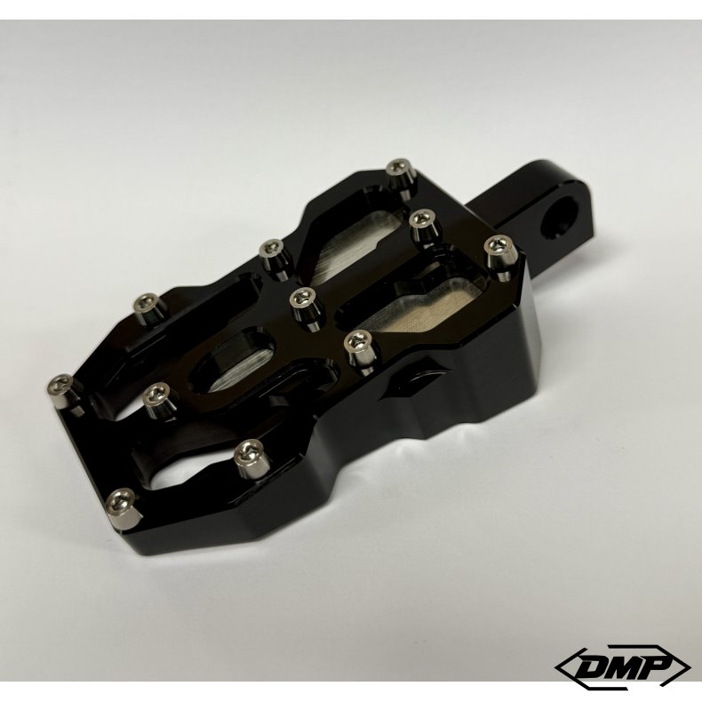 DMP "Street Savage" footpeg set, Race black With Stainless steel plate