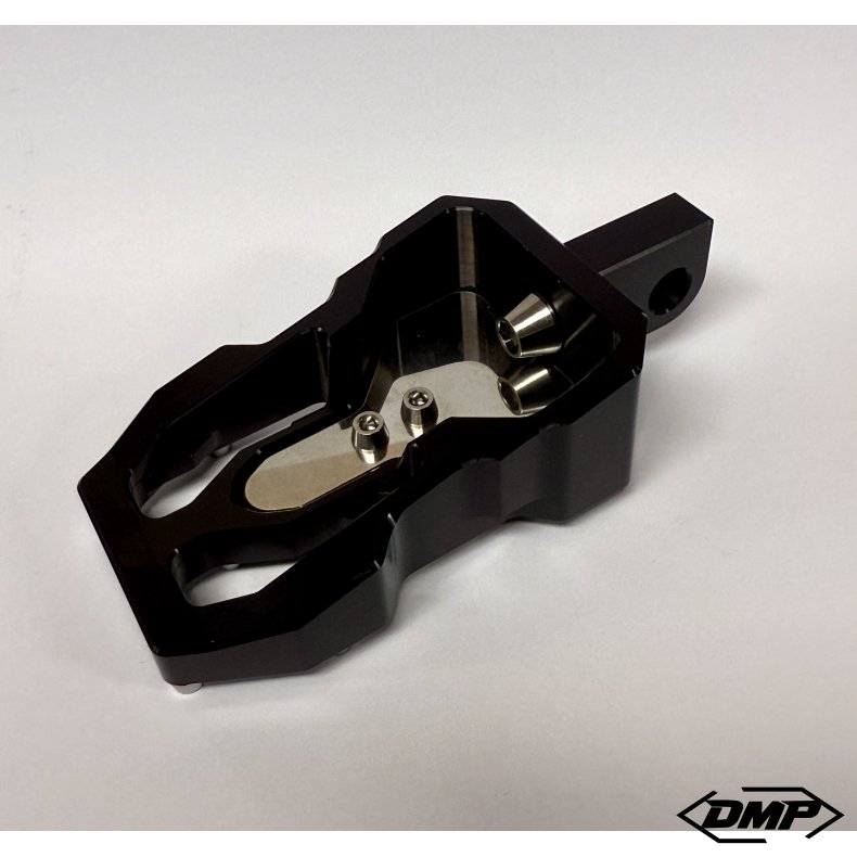 DMP "Street Savage" footpeg set, Race black With Stainless steel plate