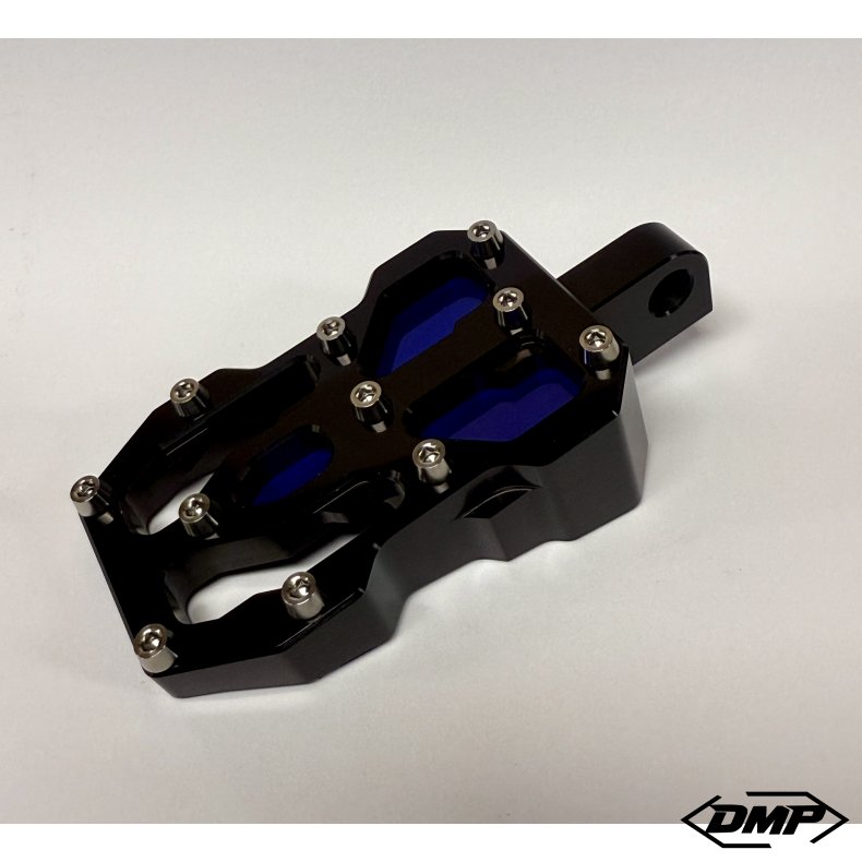 DMP "Street Savage" footpeg set, Race black With candy blue plate