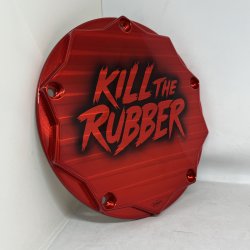 DMP Derby Cover "KILL THE RUBBER" RED M8 Touring
