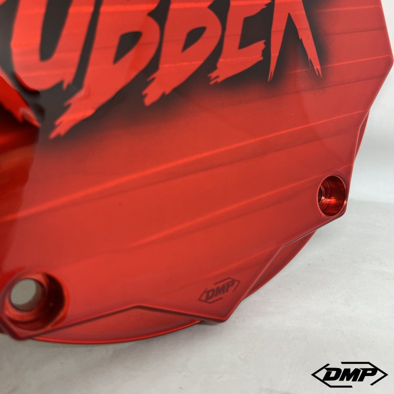 DMP Derby Cover "KILL THE RUBBER" RED M8 Softail