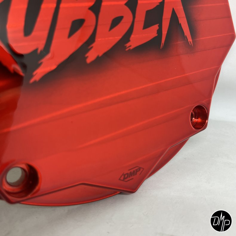 DMP Derby Cover "KILL THE RUBBER" RED M8 Softail