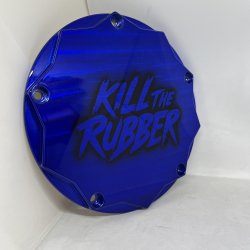 DMP Derby Cover "KILL THE RUBBER" BLUE M8 Touring