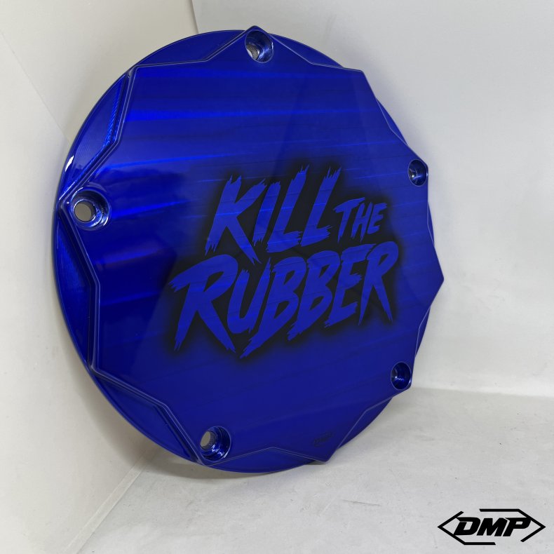 DMP Derby Cover "KILL THE RUBBER" BLUE Twincam