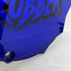 DMP Derby Cover "KILL THE RUBBER" BLUE M8 Softail