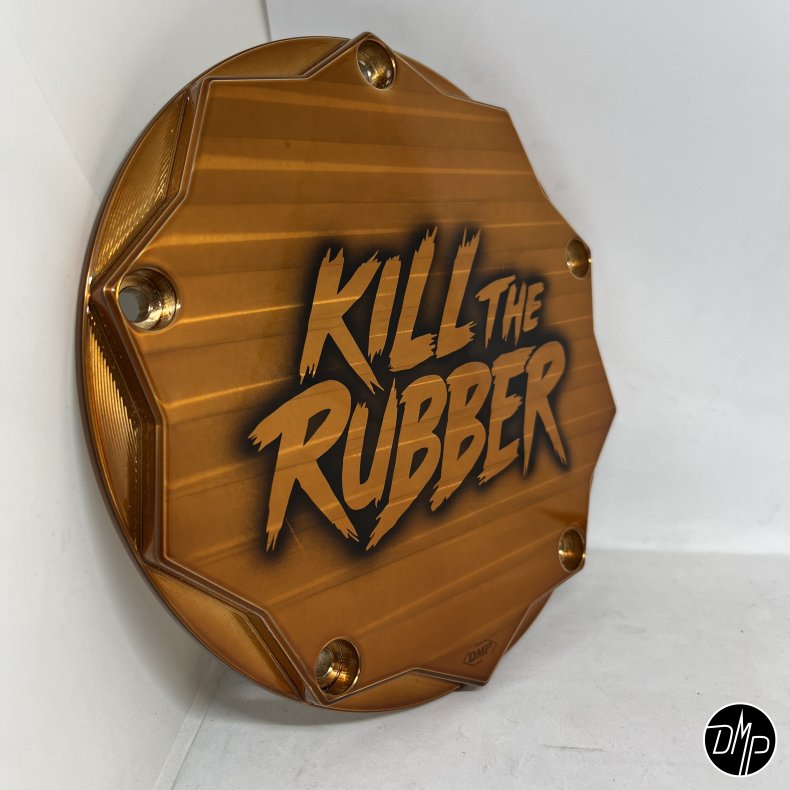 DMP Derby Cover "KILL THE RUBBER" COPPER M8 Softail