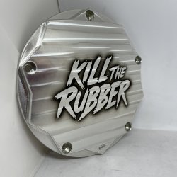 DMP Derby Cover "KILL THE RUBBER" SILVER Twincam