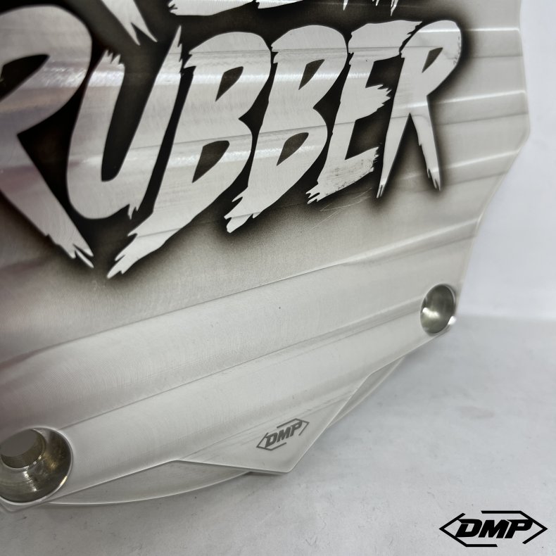 DMP Derby Cover "KILL THE RUBBER" SILVER M8 Touring