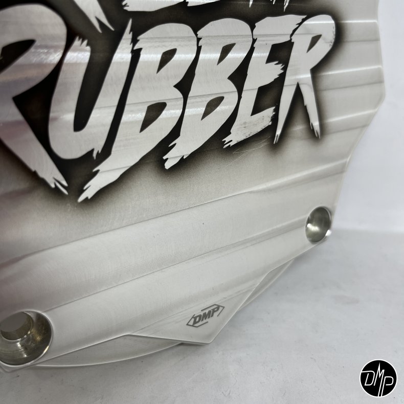 DMP Derby Cover "KILL THE RUBBER" SILVER M8 Touring