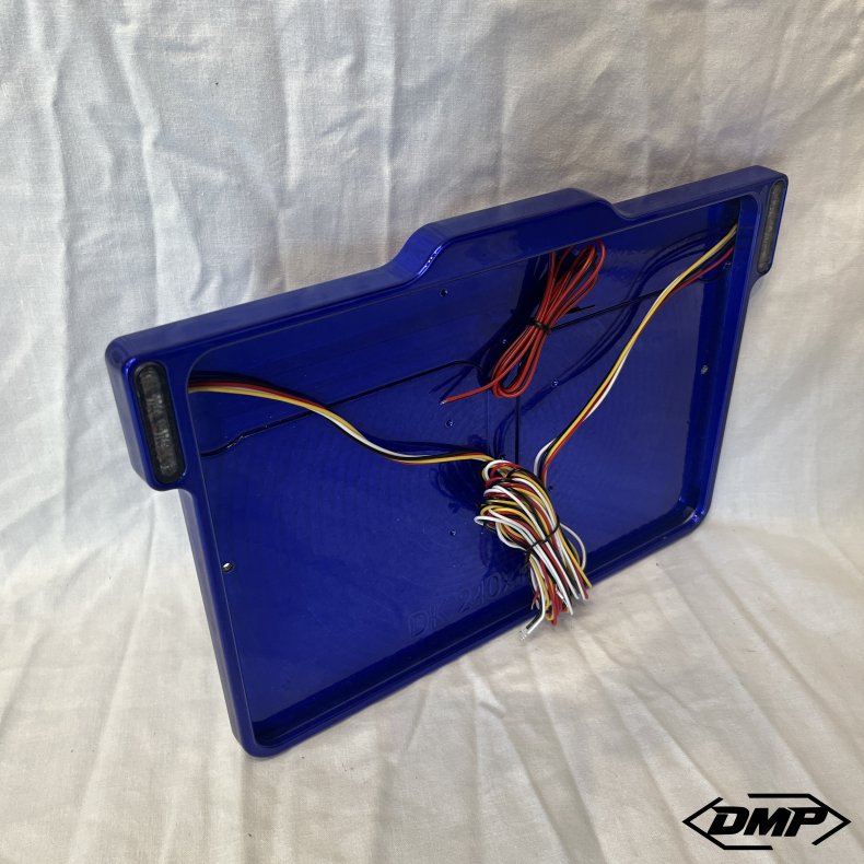 DMP Motorcykel Nummerpladeramme 3.0 DENMARK CNC BLUE