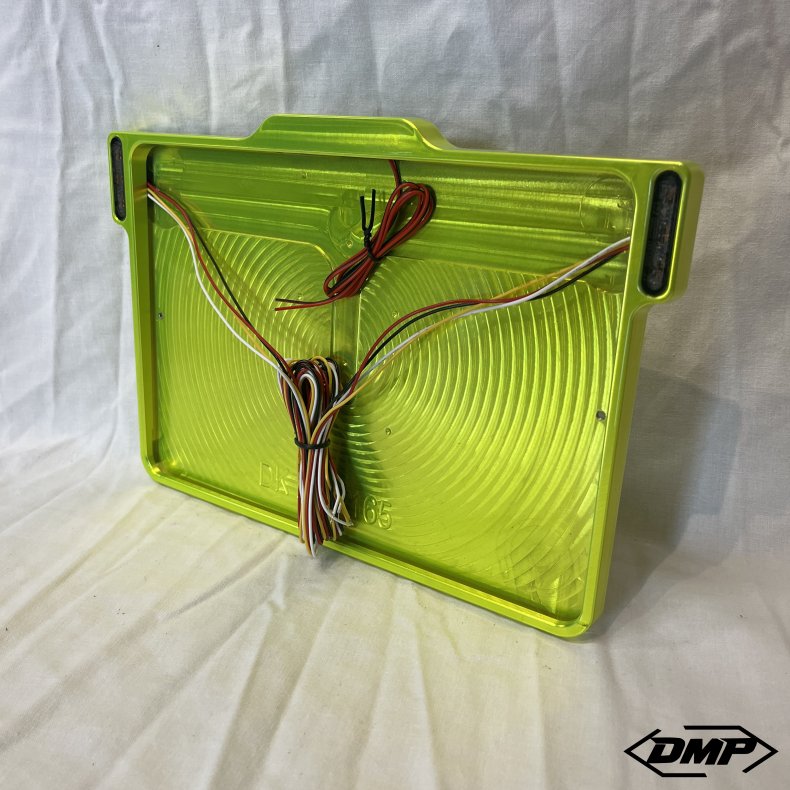 DMP Motorcykel Nummerpladeramme 3.0 DENMARK CNC TOXIC GREEN