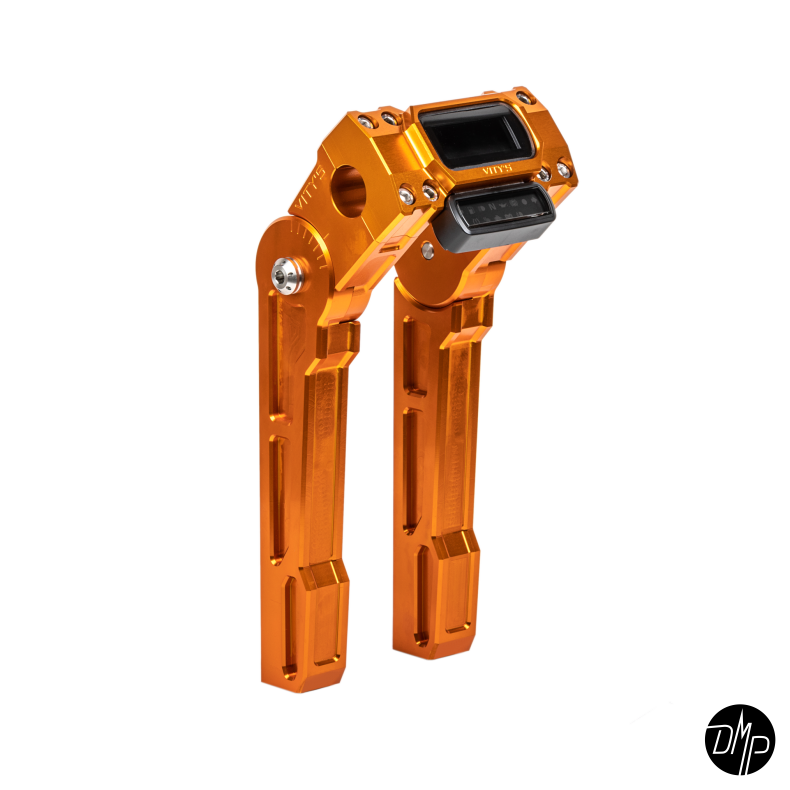 Vitys Design Adjustable Risers 10" Digital Speedo Orange
