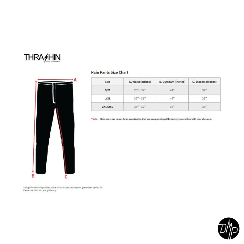 Thrashin Mission Windbreaker rainpants, black