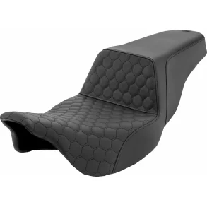 SADDLEMEN SEAT STEP UP Honey Comb BLACK STITCH 08-23 Touring