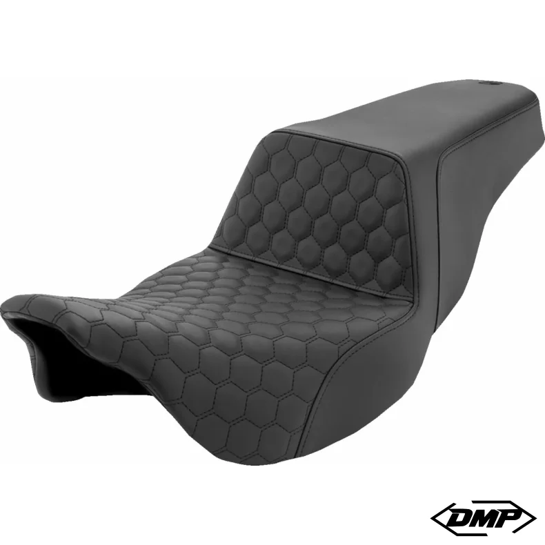 SADDLEMEN SEAT STEP UP Honey Comb BLACK STITCH 08-23 Touring