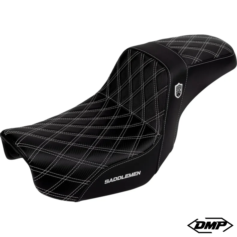 Saddlemen Performance Grip s�de, Pro Series Without Backrest White Dyna 06-17