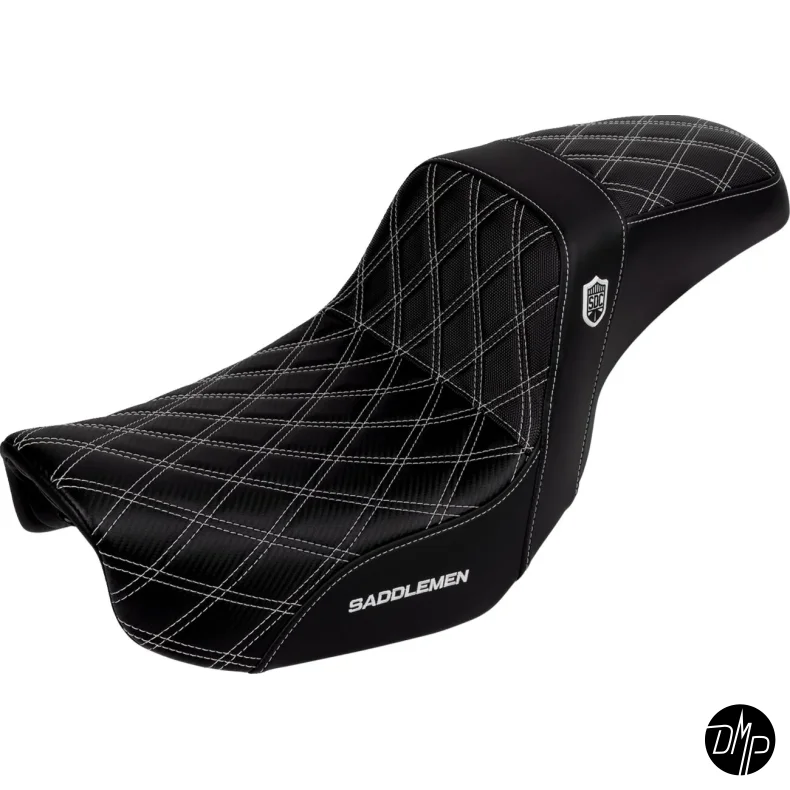 Saddlemen Performance Grip sde, Pro Series Without Backrest White Dyna 06-17