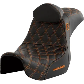 Saddlemen Performance Grip sde, Pro Series With Backrest Orange Dyna 06-17
