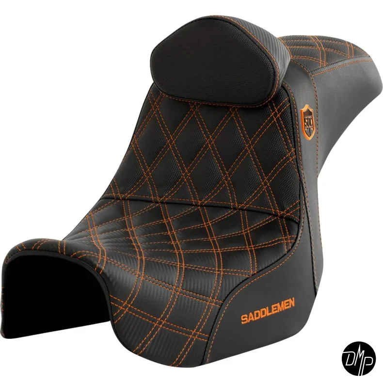 Saddlemen Performance Grip sde, Pro Series With Backrest Orange Dyna 06-17