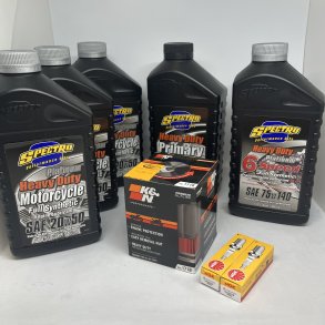 (4 x Motor oil) Premium Service kit Twin Cam 99-17 6 GEAR, SPECTRO/K&N/NGK