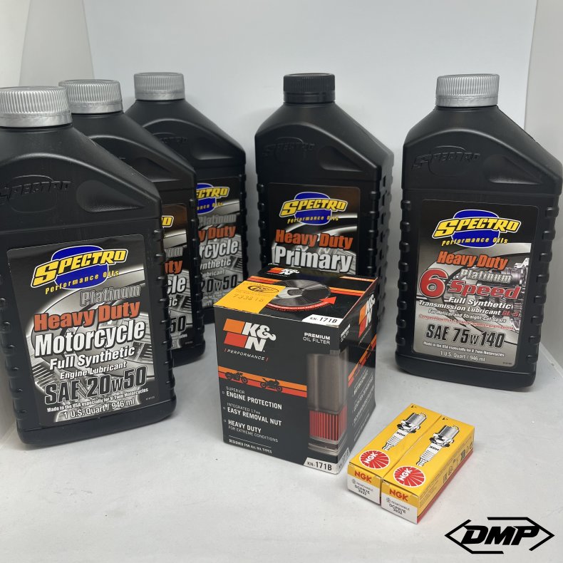 (4 x Motor oil) Premium Service kit Twin Cam 99-17 6 GEAR, SPECTRO/K&N/NGK