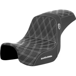 Saddlemen Performance Grip sde, Pro Series Without Backrest White Dyna 06-17