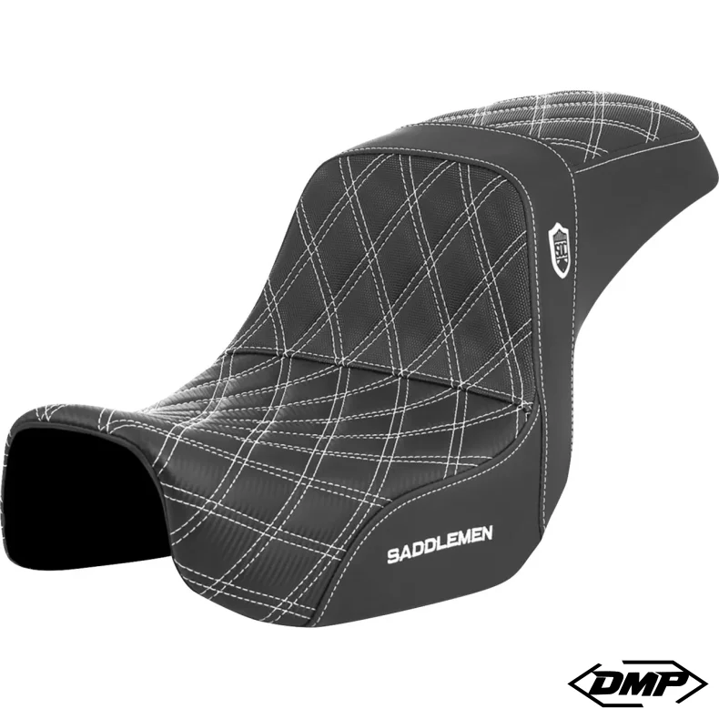 Saddlemen Performance Grip s�de, Pro Series Without Backrest White Dyna 06-17