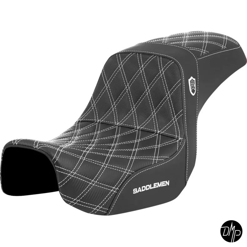 Saddlemen Performance Grip sde, Pro Series Without Backrest White Dyna 06-17
