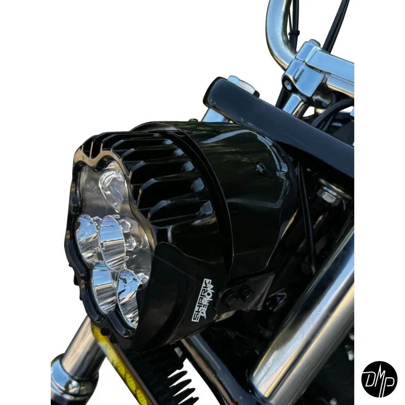 CUSTOM DYNAMICS ECE COMPLIANT SHARK DEMON WHITE HEADLIGHT PEDESTAL MOUNT