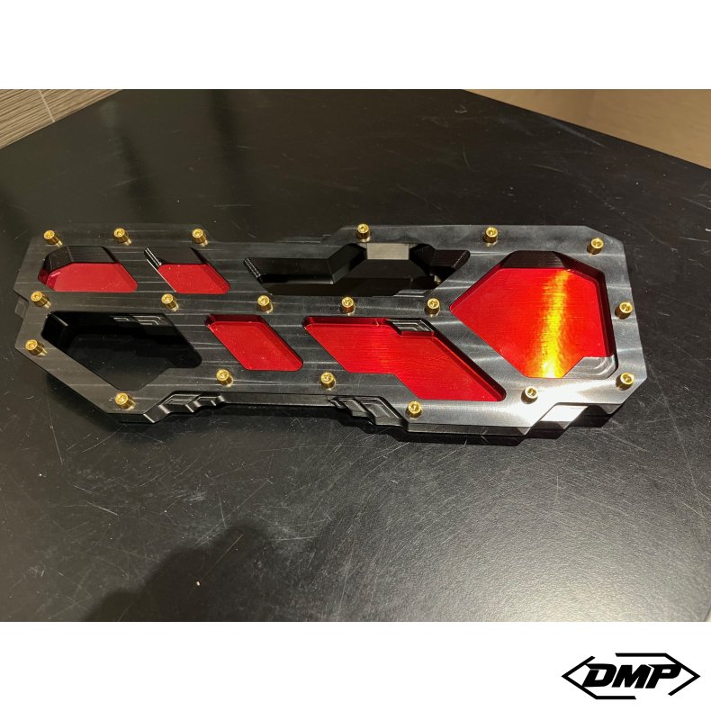 DMP "Street Savage" floorboard set, Race black With Stainless steel inlay Touring