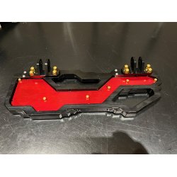 DMP "Street Savage" floorboard s�t, Race black med rustfri plade plade, Touring