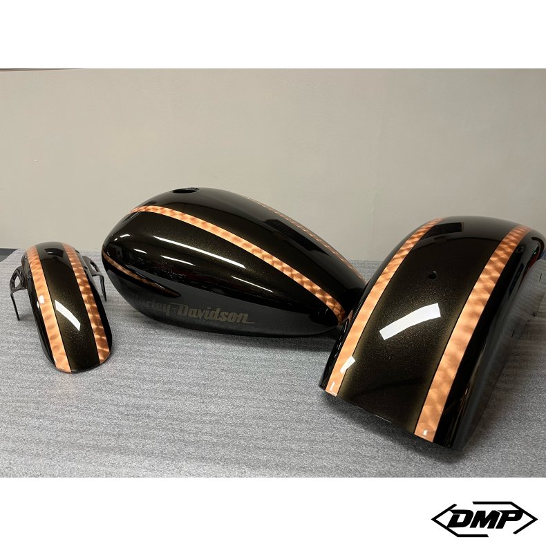 Softail M8 tank/sk�rm s�t custom lakeret.