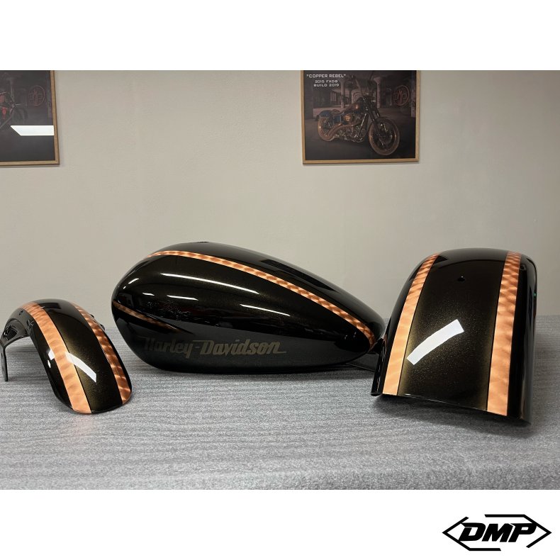 Softail M8 tank/sk�rm s�t custom lakeret.