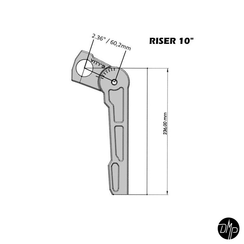 Vitys Design Adjustable Risers 10" Digital Speedo Green