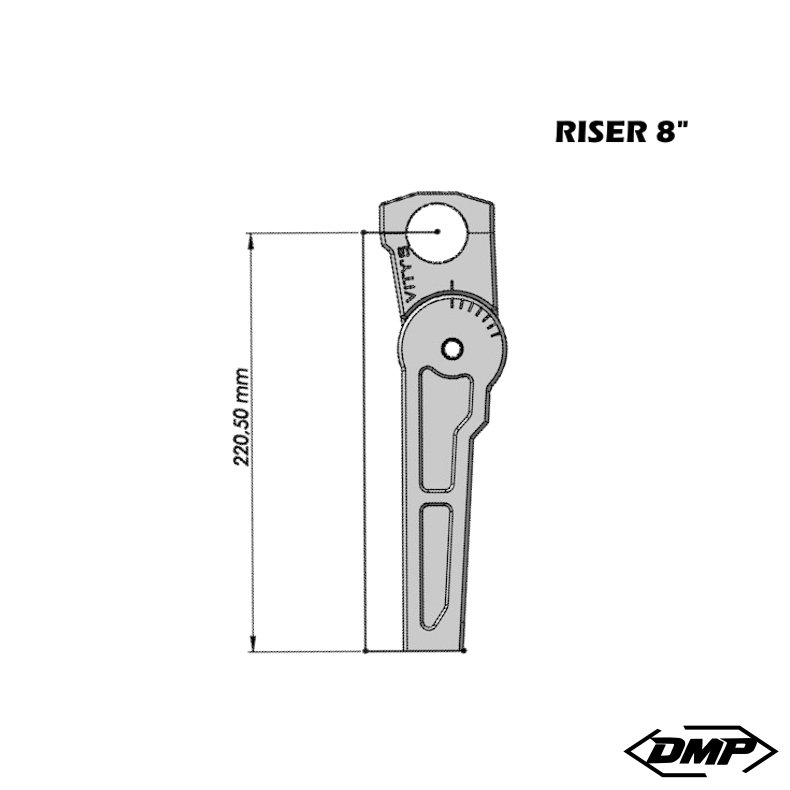 Vity�s Design Adjustable Risers 8" Digital Speedo Silver
