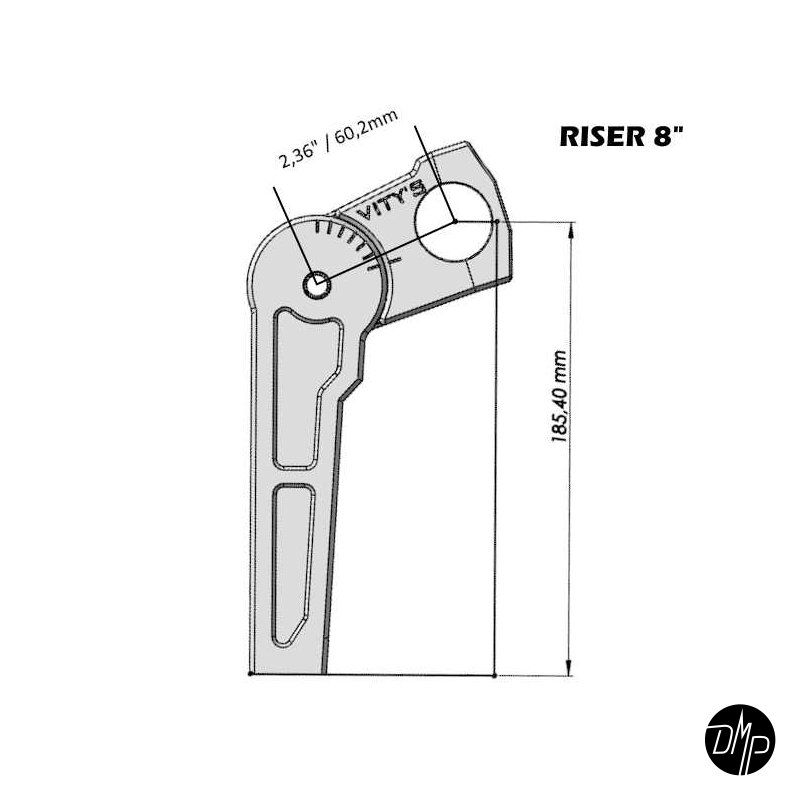 Vitys Design 8" Adjustable Risers Black