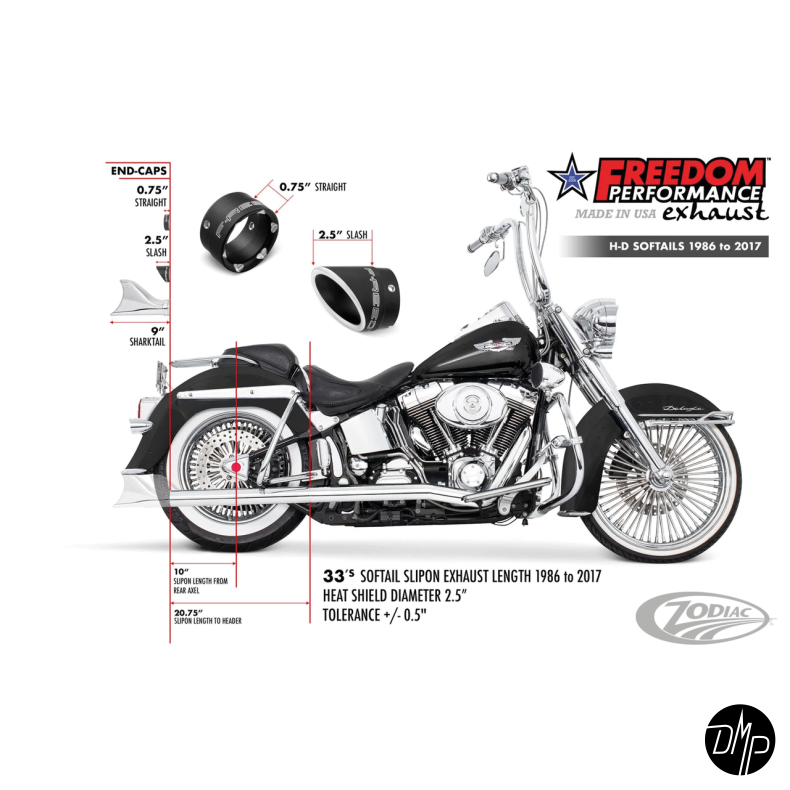 FREEDOM PERFORMANCE SHARKTAIL TRUE DUALS 07-17 SOFTAIL undtaget Breakout &amp; Rocker c.