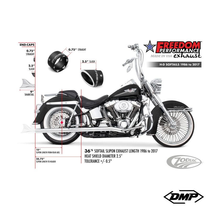 FREEDOM PERFORMANCE SHARKTAIL TRUE DUALS 86-06 SOFTAIL