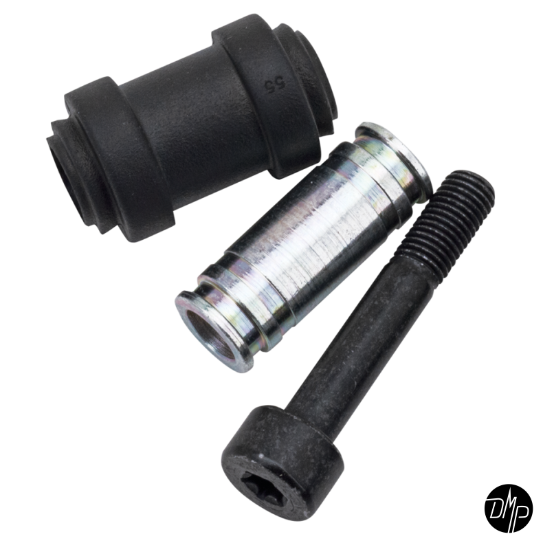 Caliper pin kit with bolt, bushing and rubber, 2008-2017 Dyna &amp; Softail.
