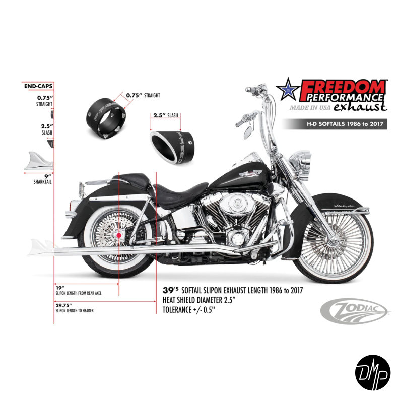 FREEDOM PERFORMANCE SHARKTAIL TRUE DUALS 07-17 SOFTAIL undtaget Breakout &amp; Rocker c.